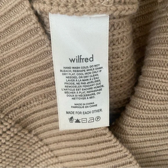 Aritzia Wilfred Montpellier Turtleneck Sweater in Tan size XS Merino Wool - Picture 8 of 12